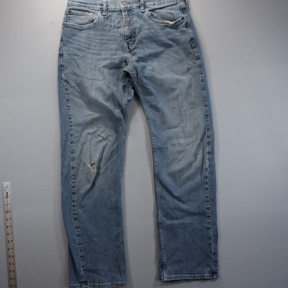 Levis 561 Relaxed Fit Jeans Mens 32x32 Light Wash Distressed Blue Thigh Faded